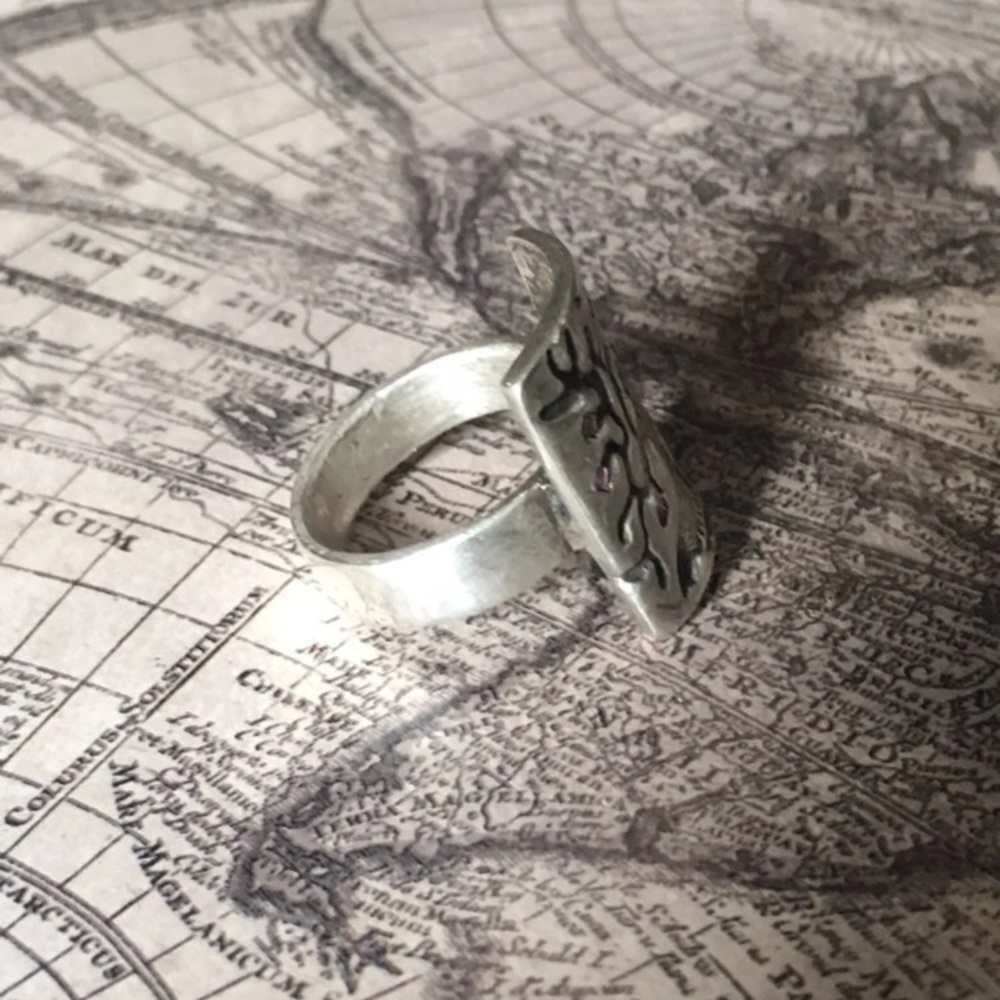 Silver Cherry Blossom Ring - image 2